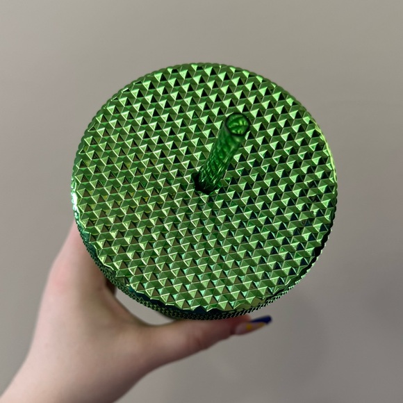 Starbucks Chrome Green holiday 2023 limited edition 24 oz studded venti tumbler - Picture 2 of 2